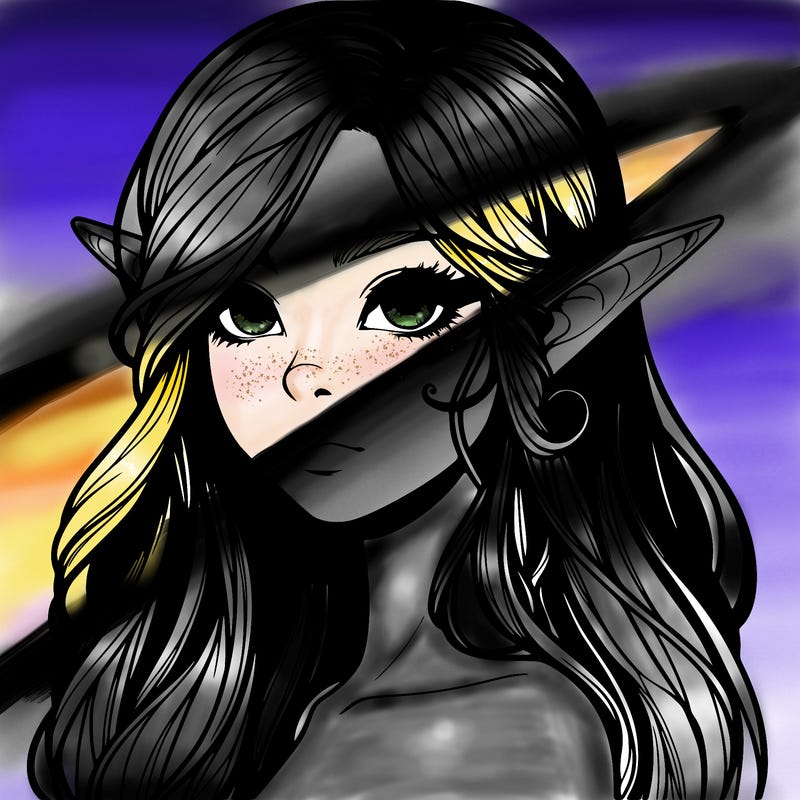 elf girl realistic dark fantasy