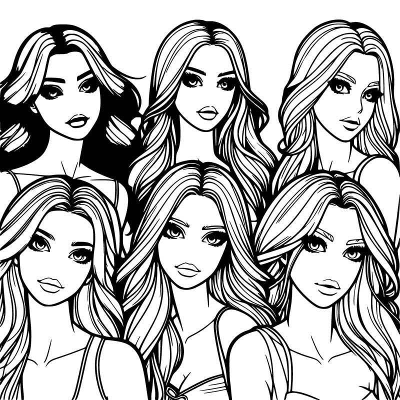 a group of realistic girls