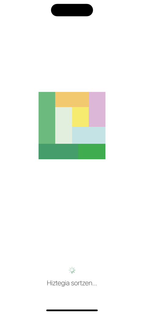 Labayru Hiztegia - Pantalla de carga de la aplicación Labayru Hiztegia con el logotipo geométrico