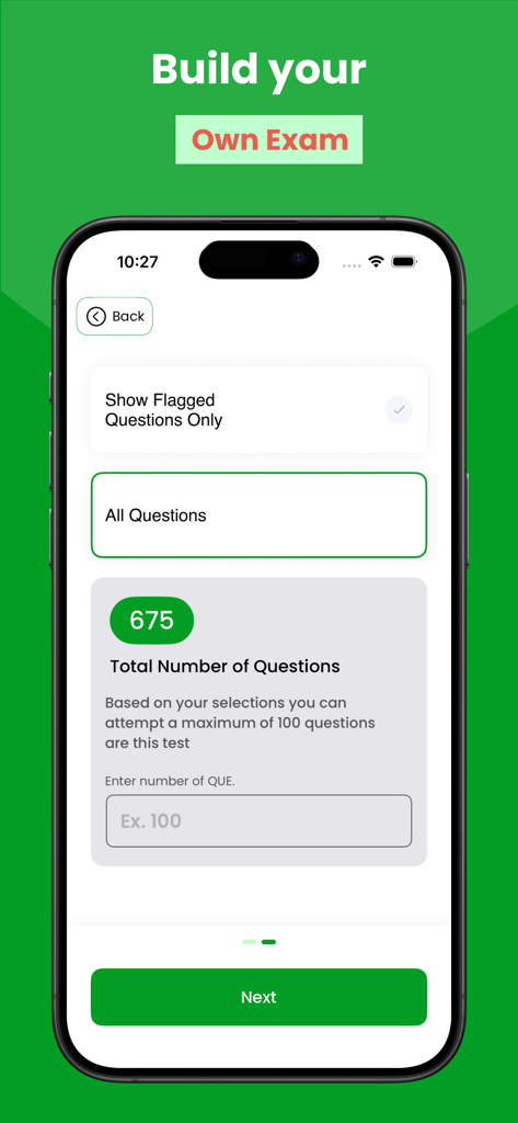 AP Biology Exam Prep Pro - Interface of the AP Biology Exam Prep Pro app showing options to build a custom practice exam with over six hundred questions.