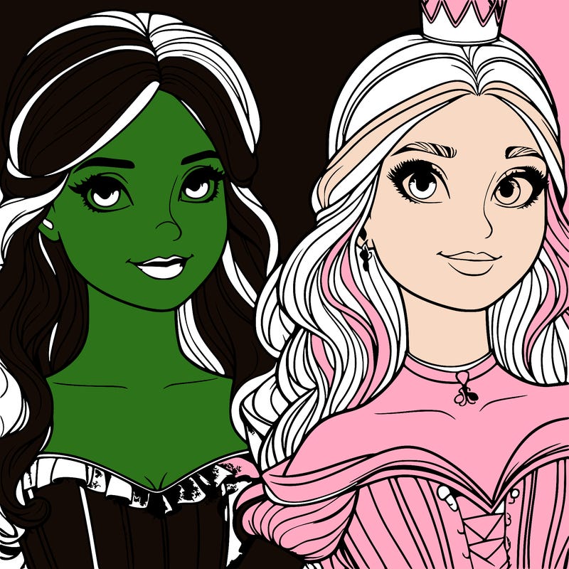 elfaba and glinda realistic girls