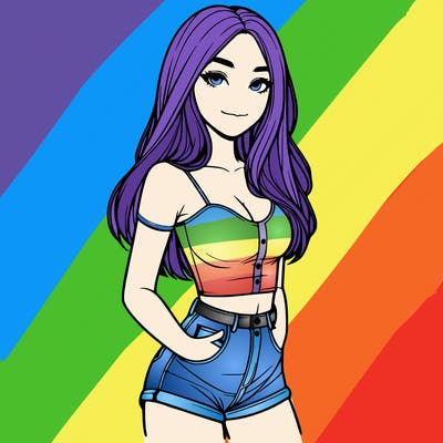 realistic girl in a short top