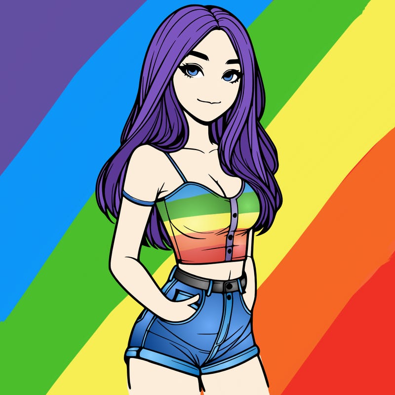 realistic girl in a short top