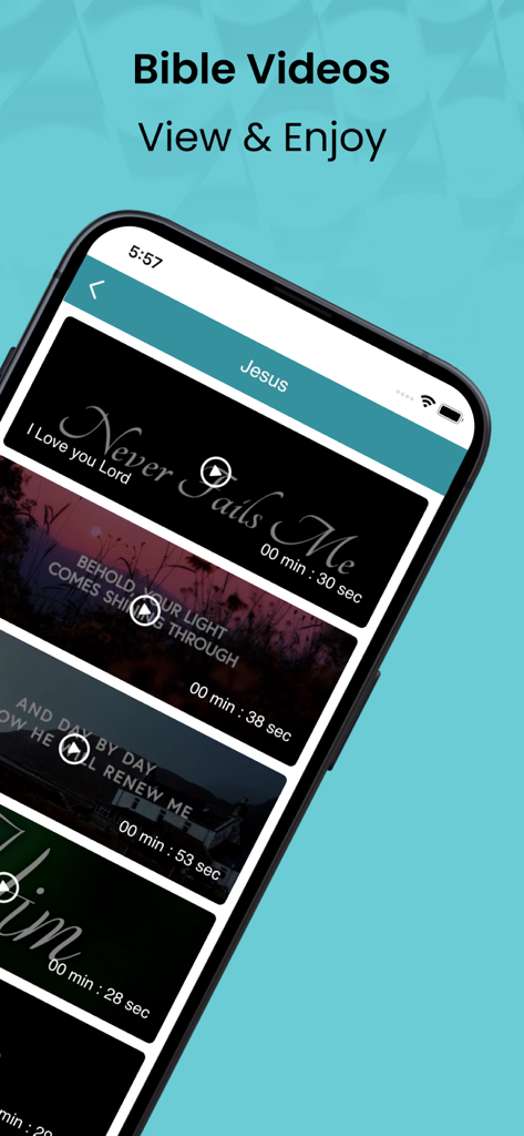 Screenshot of the Bible Videos feature in the 1599 Geneva Bible app