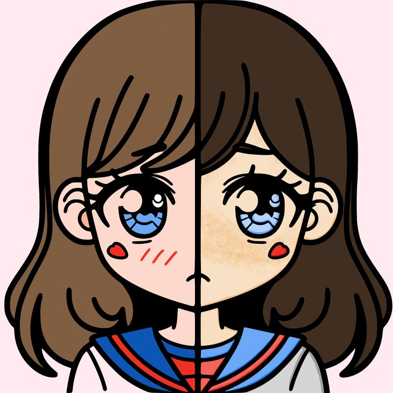 a split of a girl