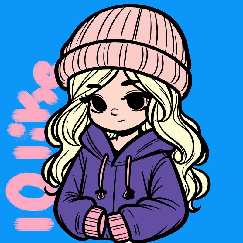 girl in a hat and hoodie