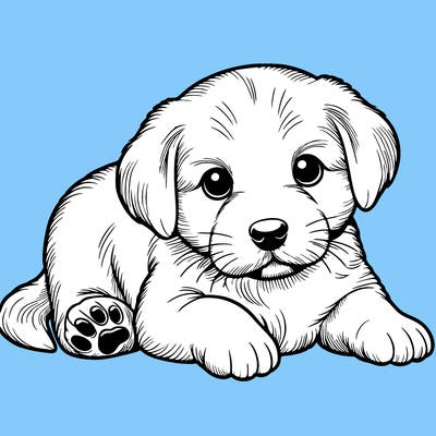 a cute realistic puppy