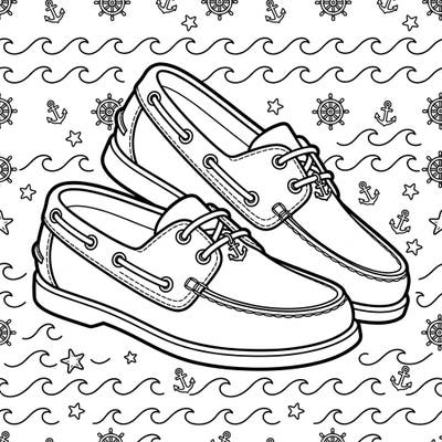 Discover the joy of coloring with this delightful boat shoes template, thoughtfully designed for seniors. Its clear lines and engaging nautical theme promise a relaxing and rewarding artistic experience.