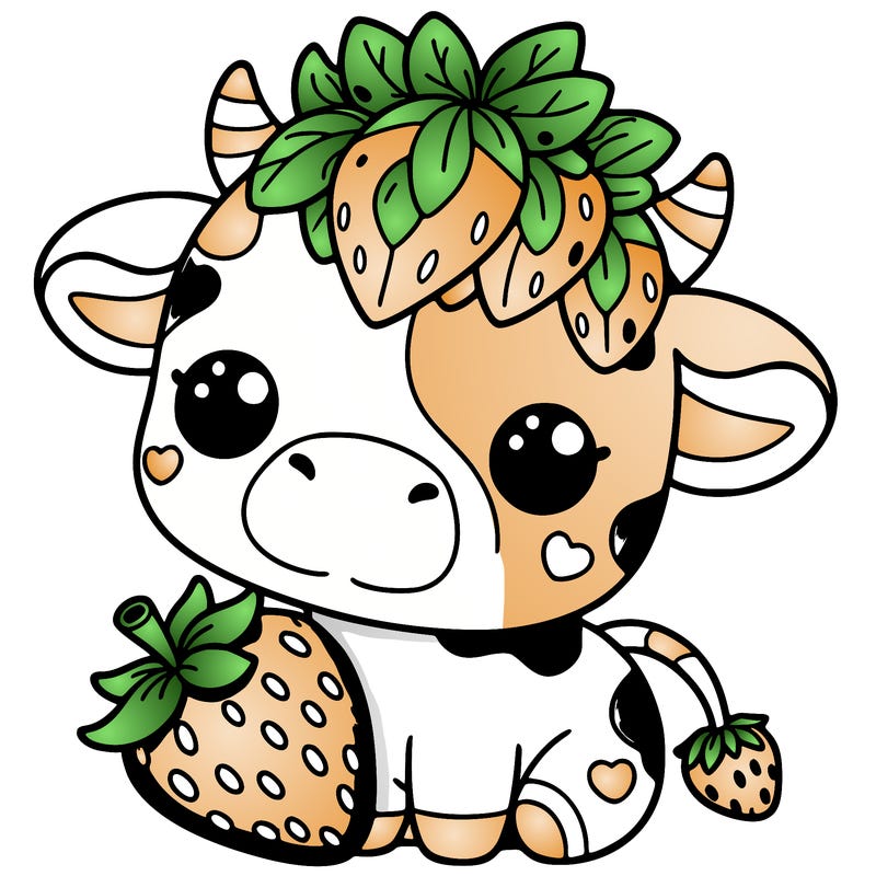cute strawberry cow