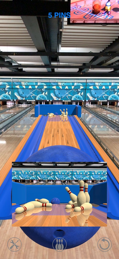 [AR] Bowling - Juego de bolos en realidad aumentada que muestra una pista y bolos virtuales con una perspectiva de cámara dinámica