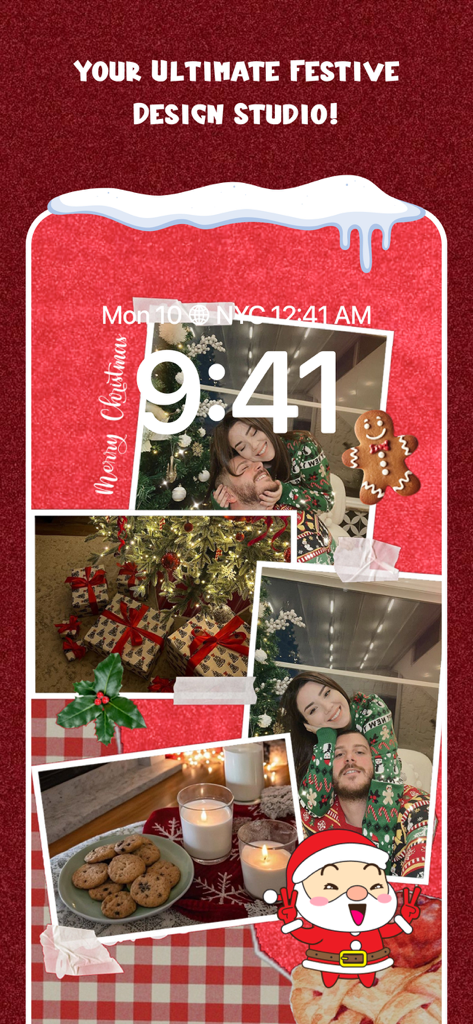 Colliz – DIY Wallpaper Craft - Collage di sfondi natalizi festivi con foto personali e adesivi a tema