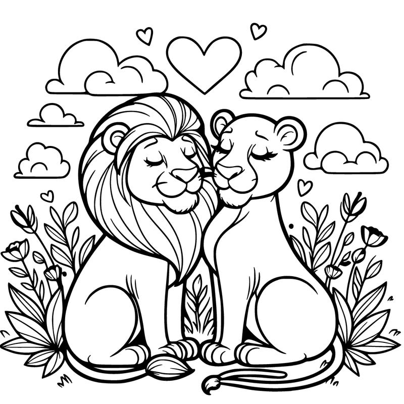 lion and lioness inlove
