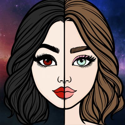 realistic girl split half