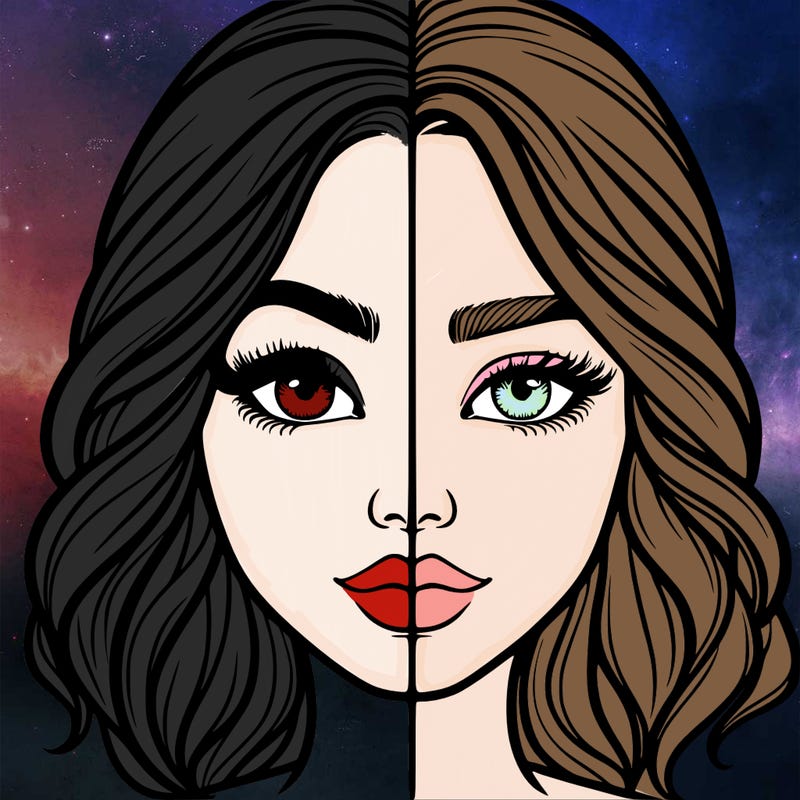 realistic girl split half