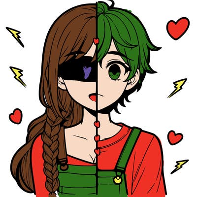 realistic girl boy split