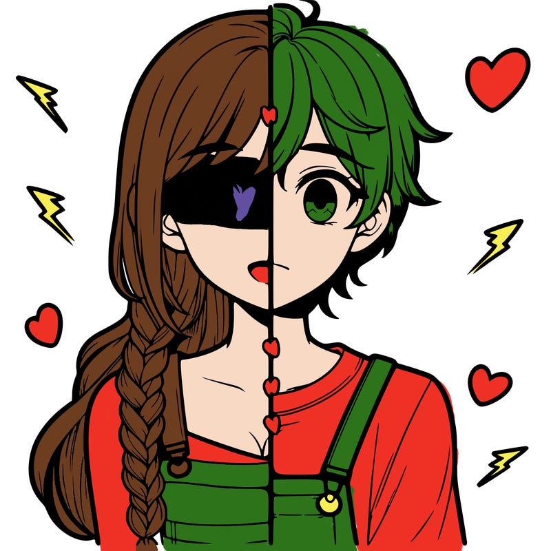 realistic girl boy split