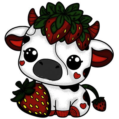cute strawberry cow