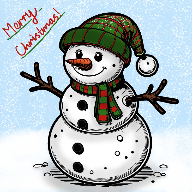 realistic christmas snowman