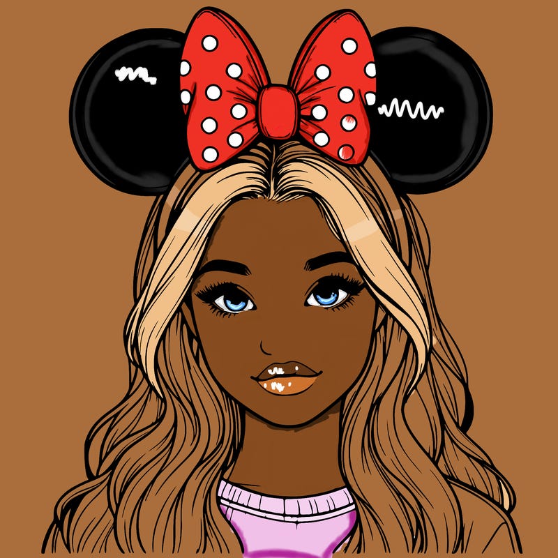 aesthetic realistic girl wearing mickey mouse ears