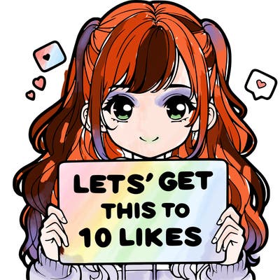 girl holding up sign that says let’s get this to 10 likes realistic