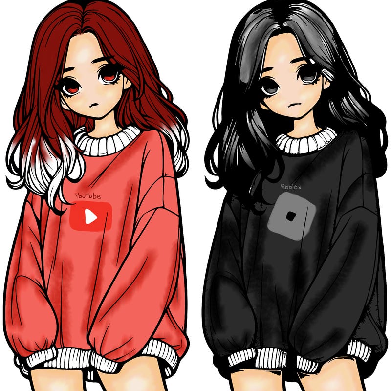 realistic girl with baggy sweater