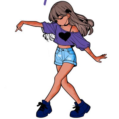 realistic girl danceing