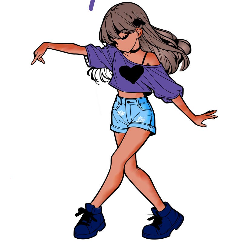 realistic girl danceing