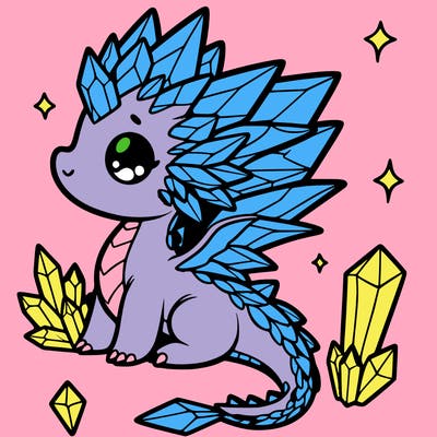 little cute crystal dragon