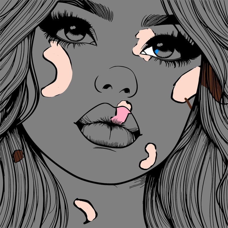 really realistic girl with lips