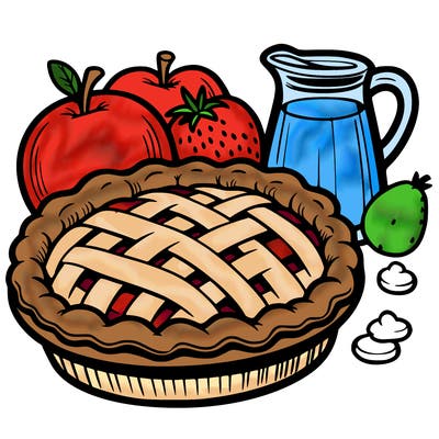 a pie of food