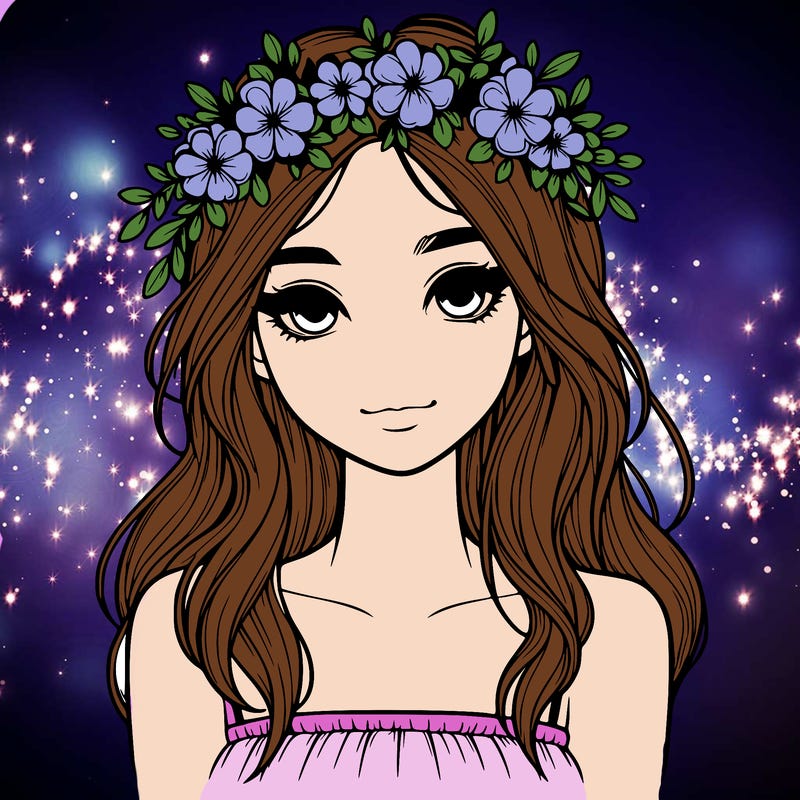 realistic girl with flowers crown