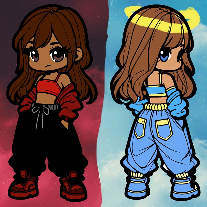 girl in crop top and baggy pants