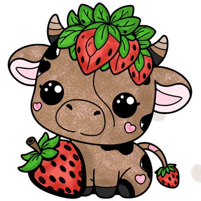 cute strawberry cow