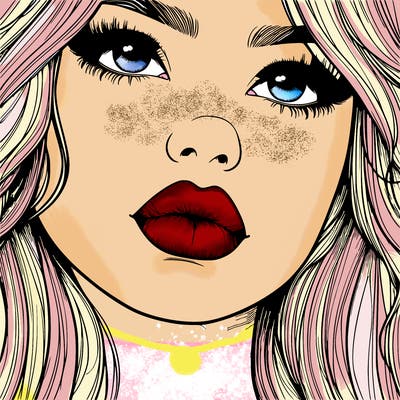 really realistic girl with lips