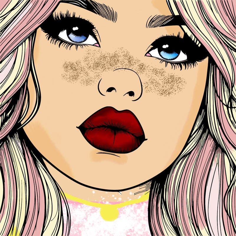 really realistic girl with lips