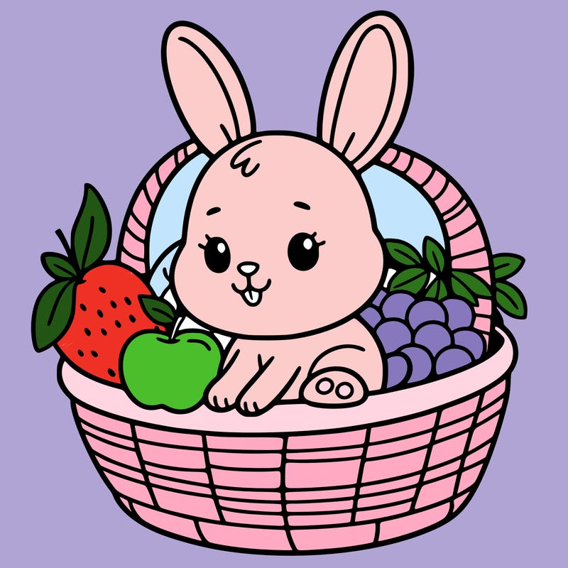 bunny in a fruit basket