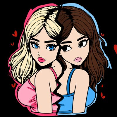 realistic girl split