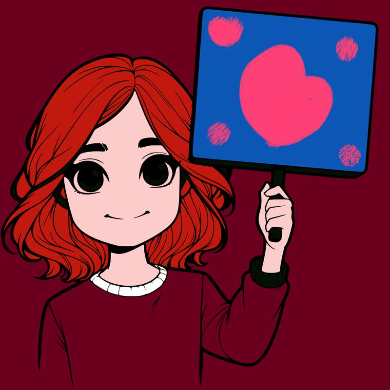 realistic girl holding up a sign