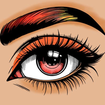 realistic eye with eyebrow