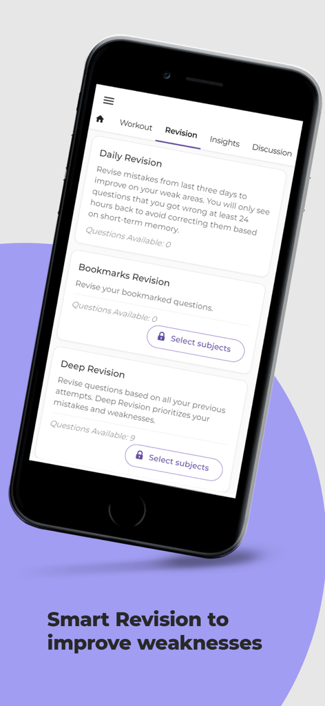 EMS Prep by Achieve - EMS Prep by Achieve app revision screen showing options for daily and deep study revision
