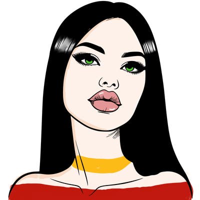 realistic woman with full lips