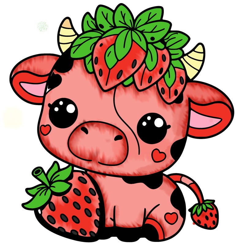 cute strawberry cow