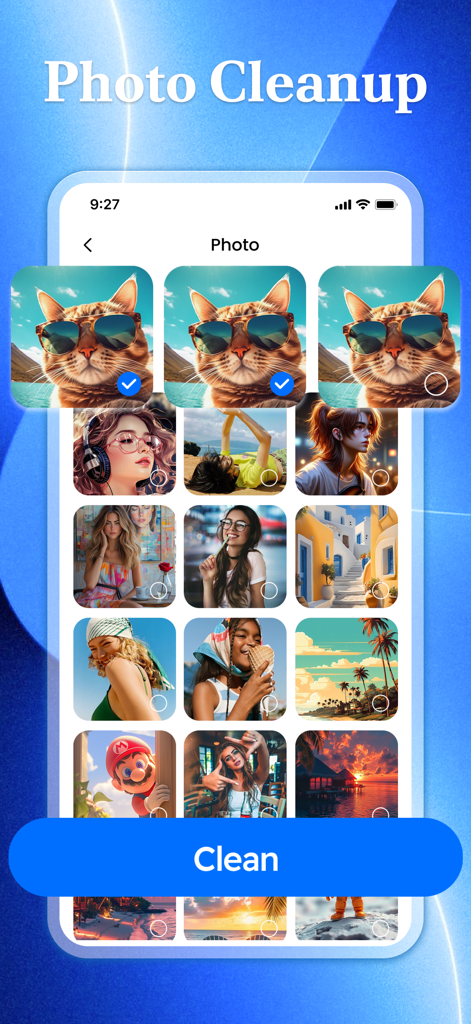 Clean Lion - Clean Lion app interface for deleting duplicate photos to free up storage