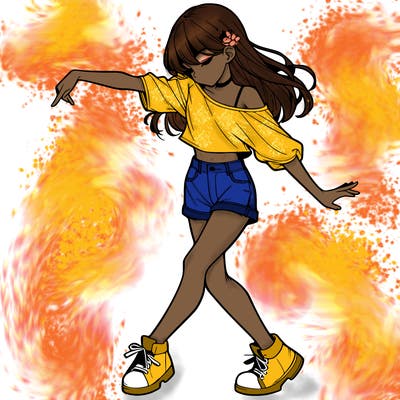 realistic girl danceing