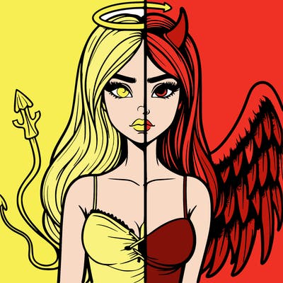devil vs angel realistic girl