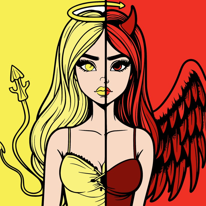 devil vs angel realistic girl