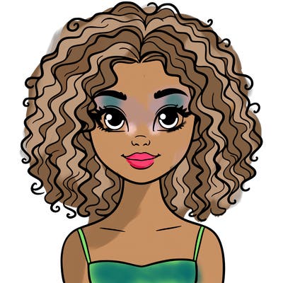 woman with curly hair