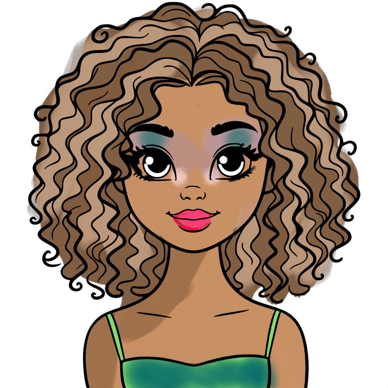 woman with curly hair