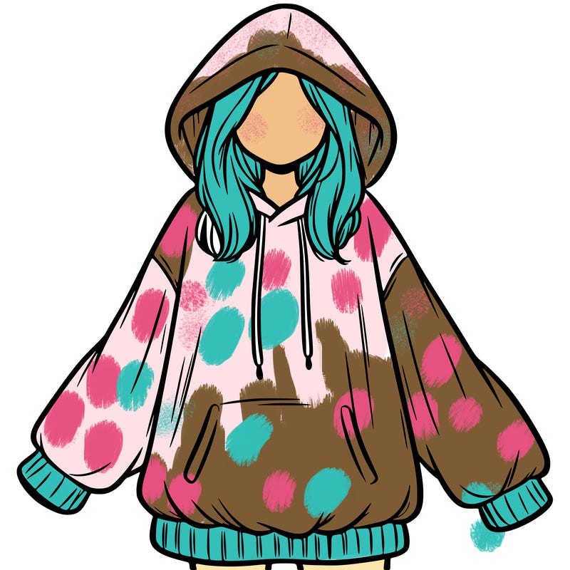 girl in oversized hoodie