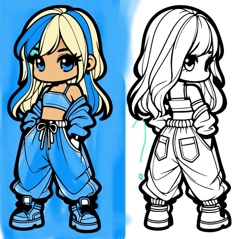 girl in crop top and baggy pants